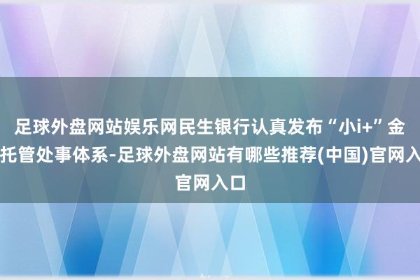 足球外盘网站娱乐网民生银行认真发布“小i+”金钱托管处事体系-足球外盘网站有哪些推荐(中国)官网入口