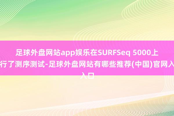 足球外盘网站app娱乐在SURFSeq 5000上进行了测序测试-足球外盘网站有哪些推荐(中国)官网入口